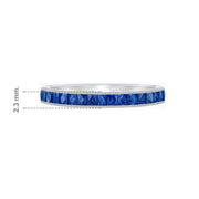 Art Deco Style Eternity Ring - Blue Sapphire - Shahin Jewelry